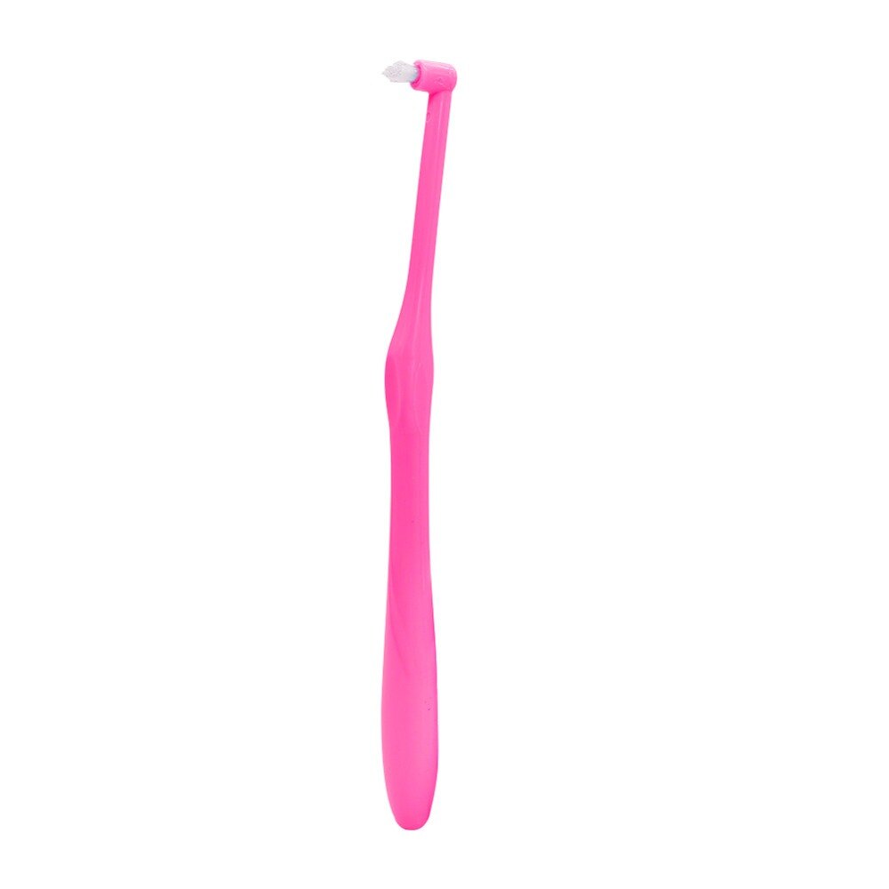 1 stk ortodontisk tandbørste interdental tandbørste lille hoved blødt hår korrekturtænder bøjler tandtråd mundtandpleje: Rosenrød