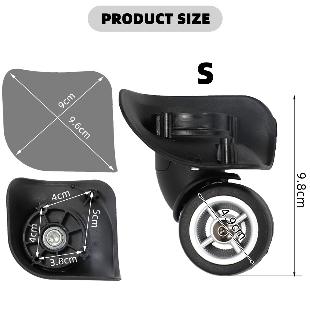 1 Pair Dual Roller Wheels Suitcase Luggage Replacement Casters Swivel Mute For Travelling Bag Travel Suitcase A08 Silent Wheels: Bronze