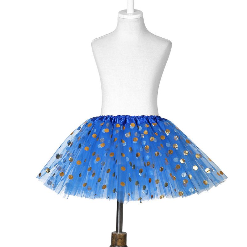Meisjes Gelaagde Ruffle Tutu Rok Glitter Stip Pailletten Prinses Tule Jurk F3ME