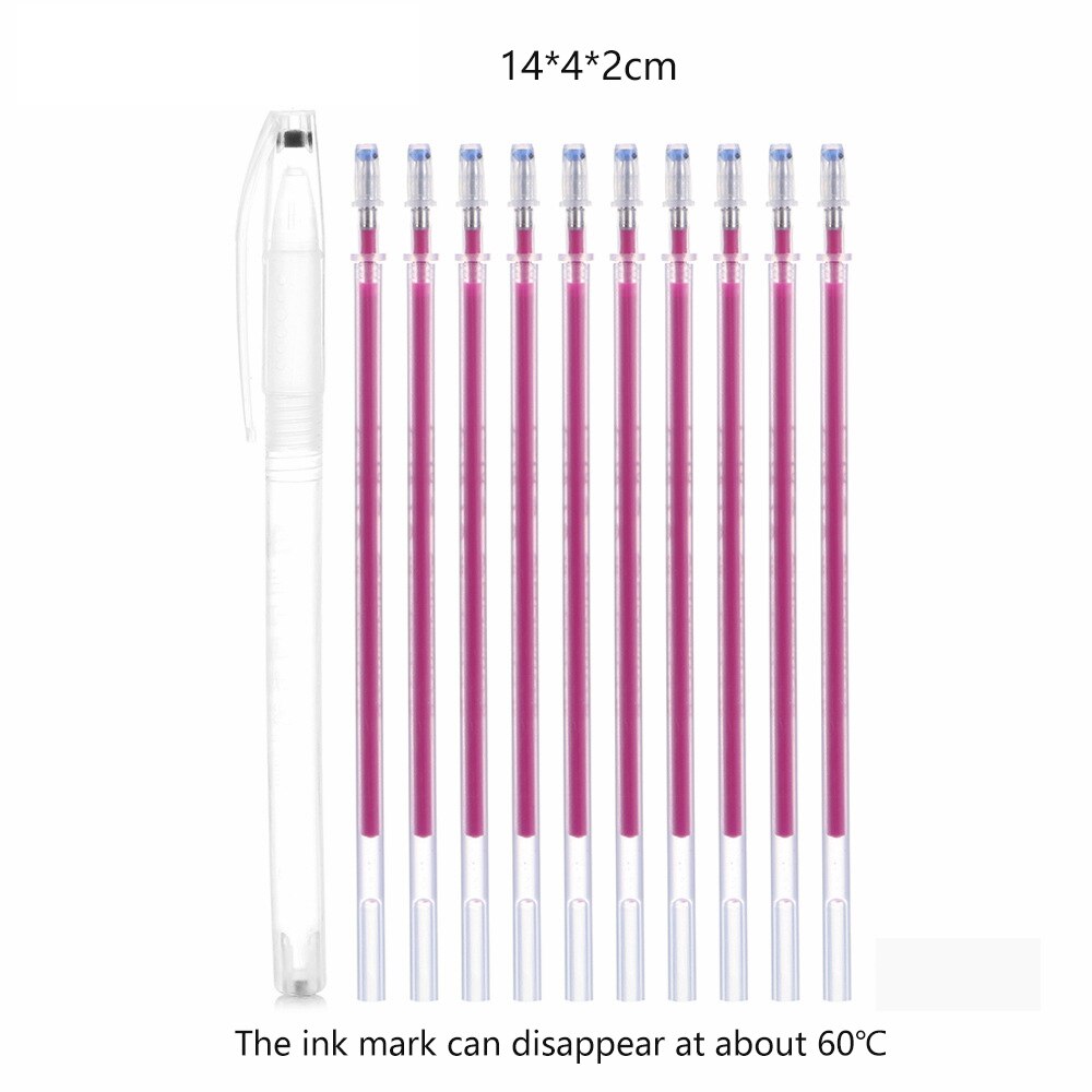 1Set Fabric Markers Pencils Fade Out for Drawing Lines Disappearing Marker Pens PP Multi Purpose DIY Craft Sewing Accessories: Rose red  HT vanish
