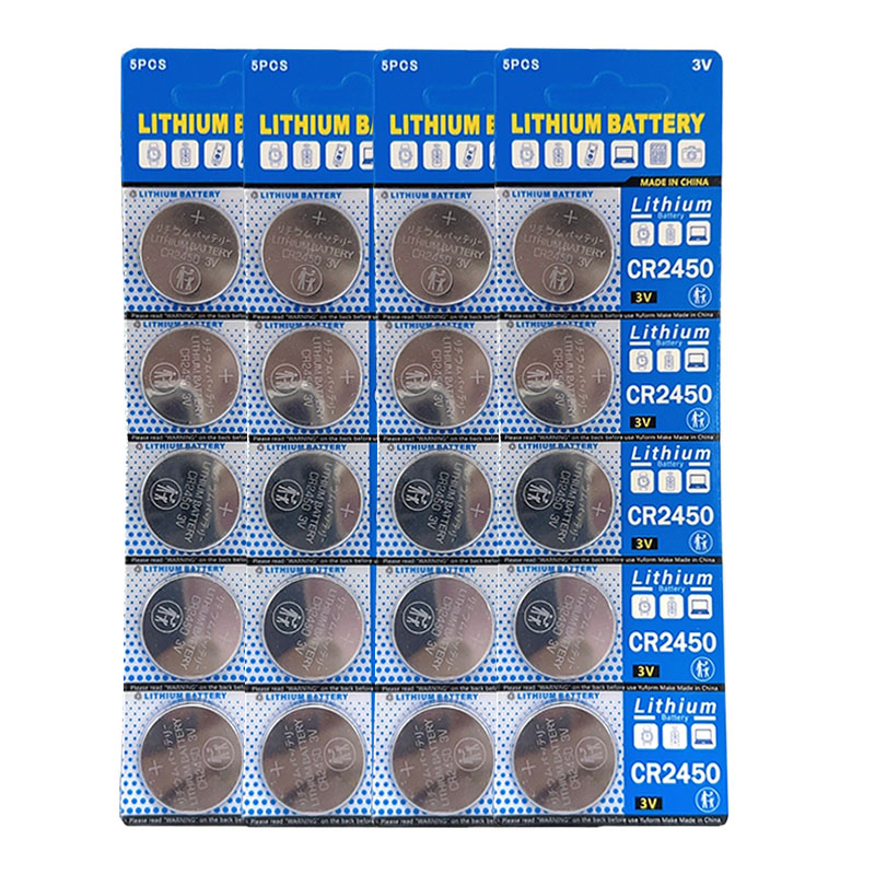 3V CR2450 Watch Buttom Battery KCR2450 5029LC LM2450 DL2450 ECR2450 BR2450 CR 2450 3V 600mAh Lithium Coin Cell Batteries: WHITE