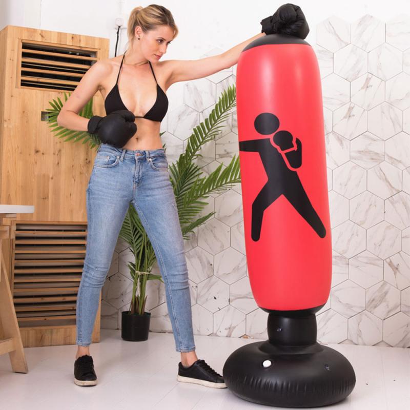 PVC Punching Boxing Bag 1.6M Inflatable Stress Fitness Training Punching Boxing Bag Homehold Pressure Relief Sandbag With Pump: 02