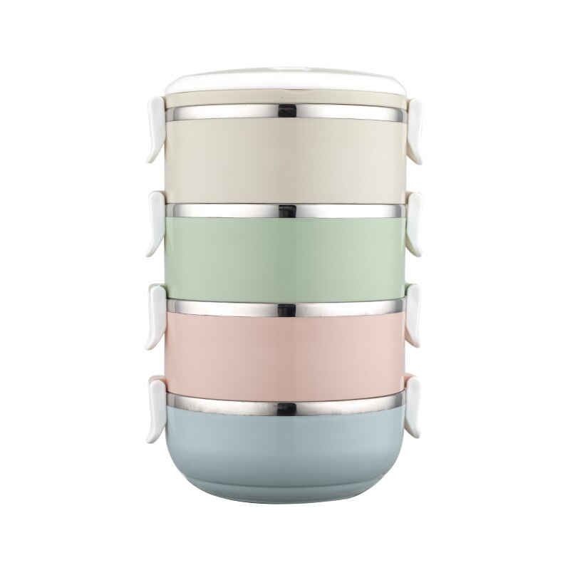 Tiffin box stainless steel lunch box Bento Box combination container for food thermal insulation: Mix color 4 layers