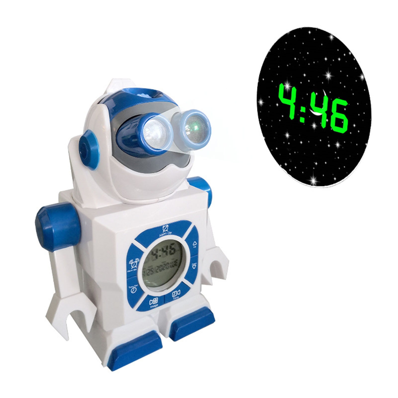Réveil à Projection Robot, espace , horloge amusante, dessin animé, petite horloge