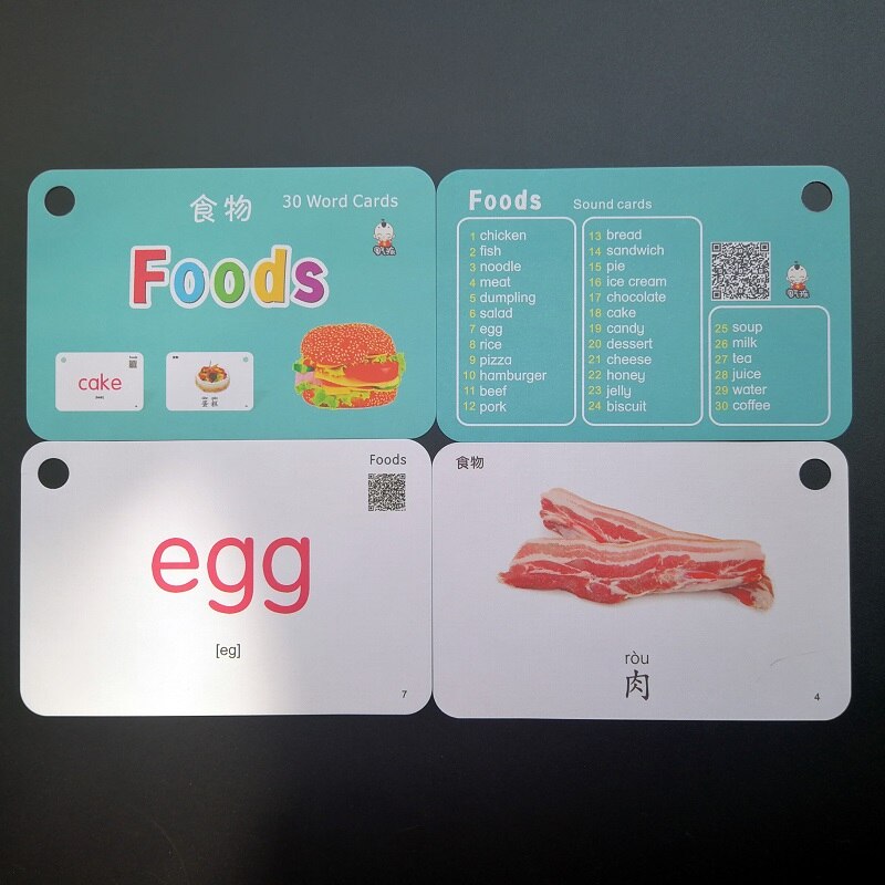 32 Stks/set Fruit Groenten Chinese & Engels Flash Kaarten Pocket Kaart Baby Chlidren Educatief Speelgoed: J