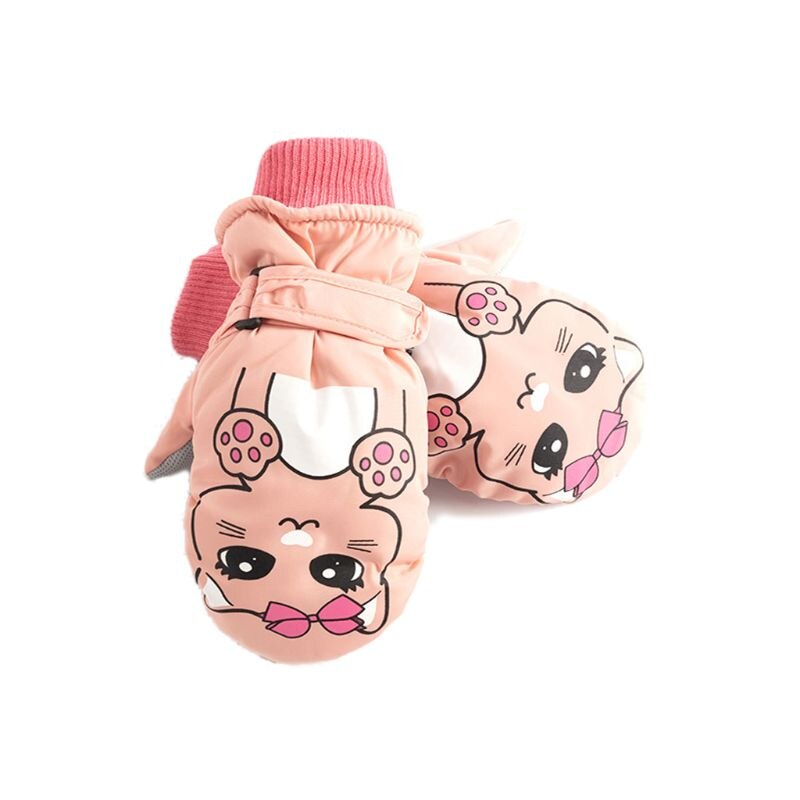 Più Caldo Velluto Delle Ragazze Dei Ragazzi Guanti Da Neve antiscivolo Guanti per Bambini Guanti Invernali Impermeabile Antivento per Bambini Guanti per Bambini 3- 7 anni: leggero rosa