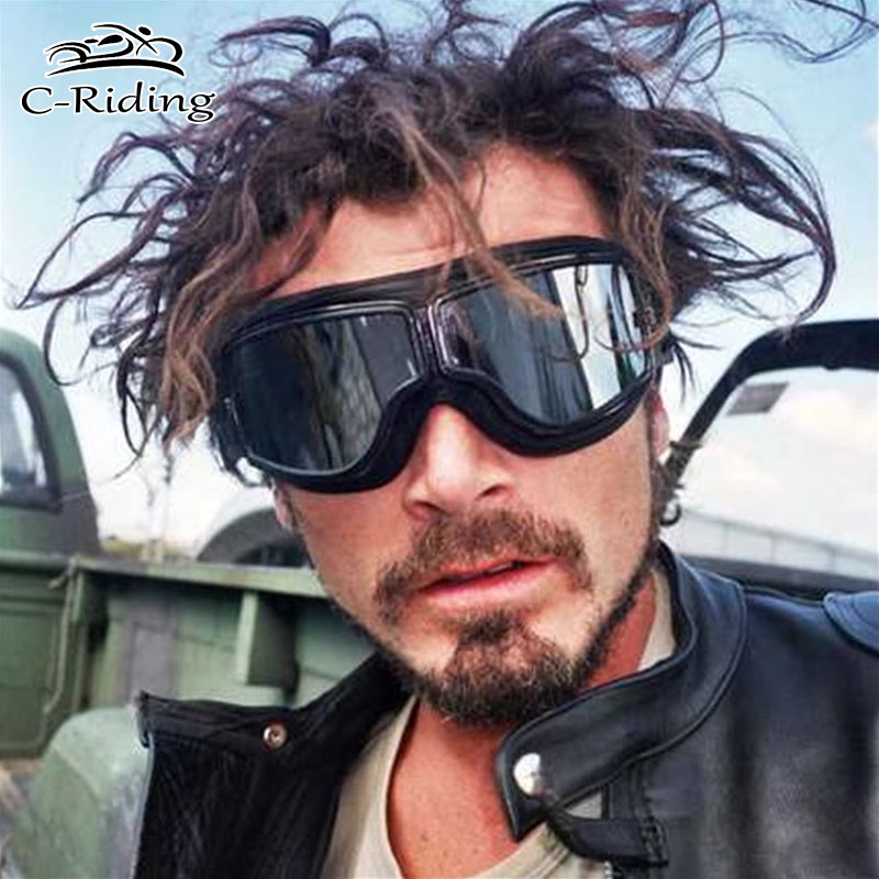 Motorradbrille für Outdoor-Sport, Motorradfahrer, Cafe Racer, Retro, Motocross, Fahrradbrille, Vintage-Ski-Sonnenbrille