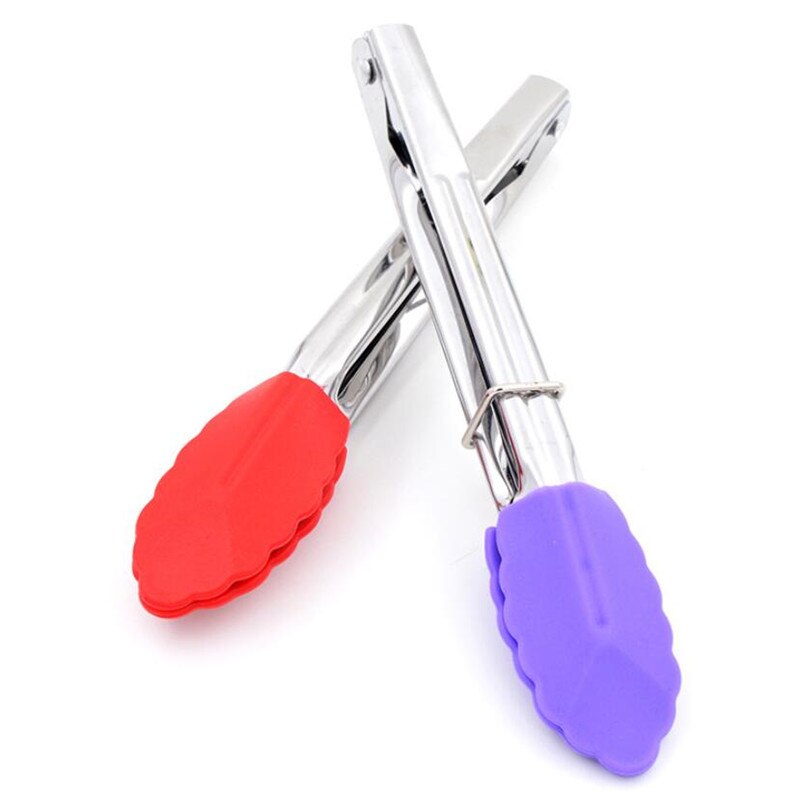 Pinzas para comida de cocina, pinzas para barbacoa, ensalada, parrilla, pinza de silicona para comida, pinza para pan, Clip para pastel de 7 pulgadas