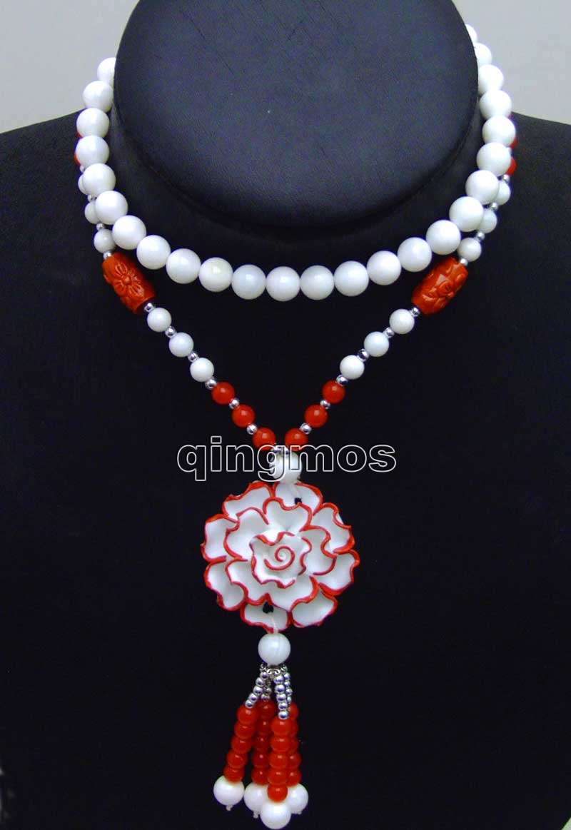 40mm Rot keramik Blume anhänger Lange 26 "pullover halskette lady charm Jewelry-nec5875 /einzelhandel Freies