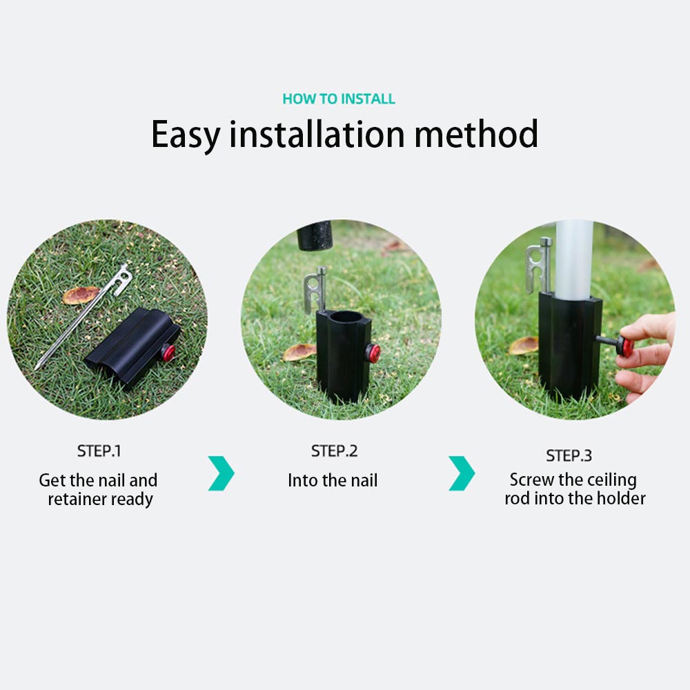 Zeltstangenhalterungen für campingzelte, winddichte zeltstangen, planenstangennägel, befestigungshalter, zeltbodenbefestigungen, heringe