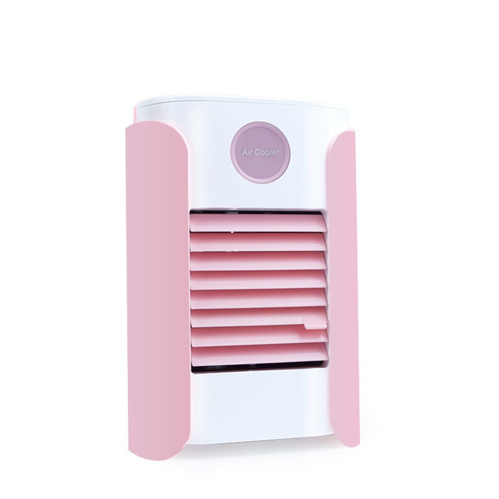 Portable Air Coler Mini Airconditioner Usb Opladen Multifunctionele Bluetooth Fm Airconditioner Luchtbevochtigers Fan # Y # g40: Roze