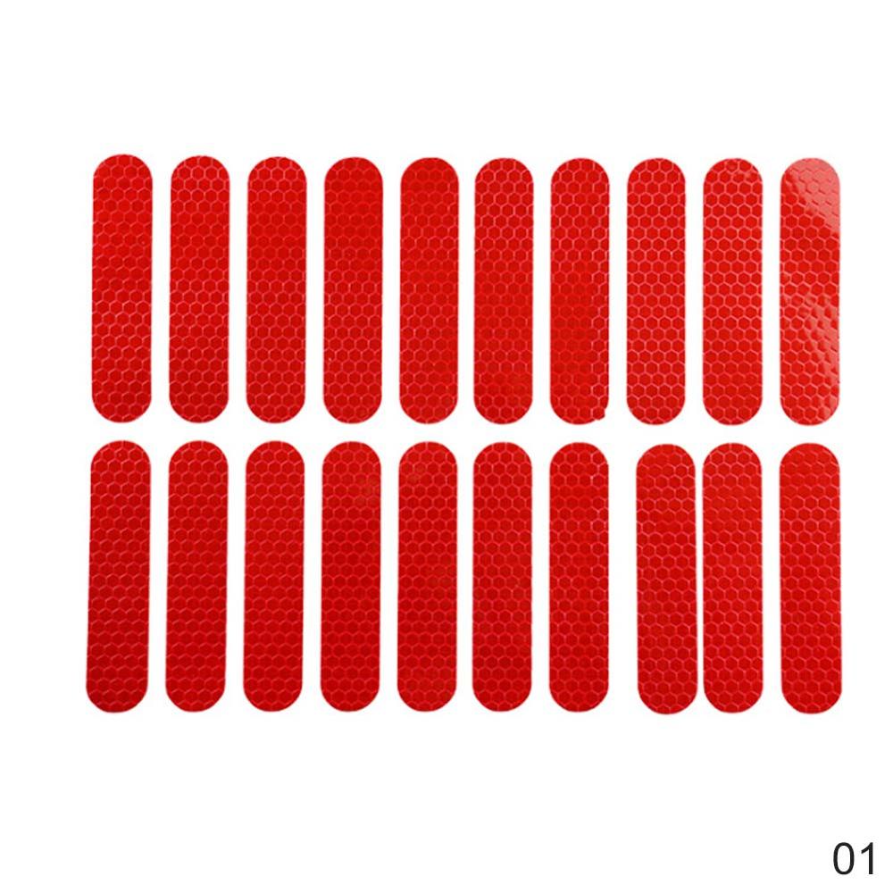 Pegatinas reflectantes para patinete eléctrico Xiaomi Mijia M365/Pro, accesorios de seguridad, 20 Uds.: Rojo