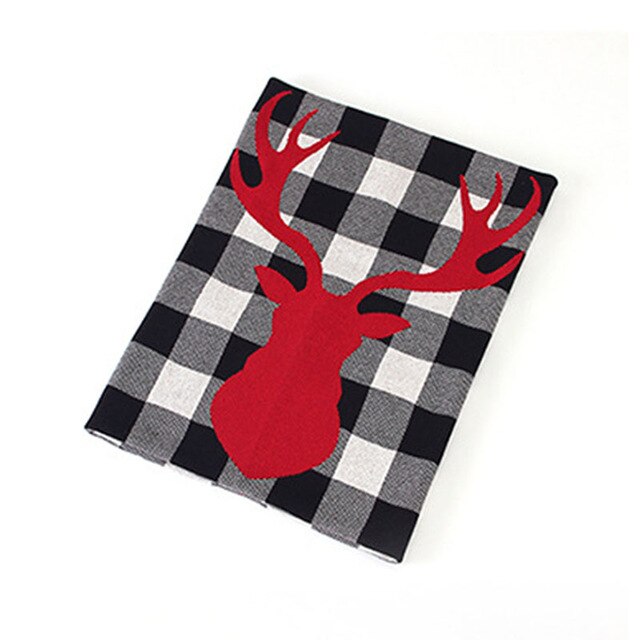 Couverture de noël en tricot pour bébé garçon et fille, édredon pour -né, vêtements à tenir, collection automne-hiver: 82W541 Black