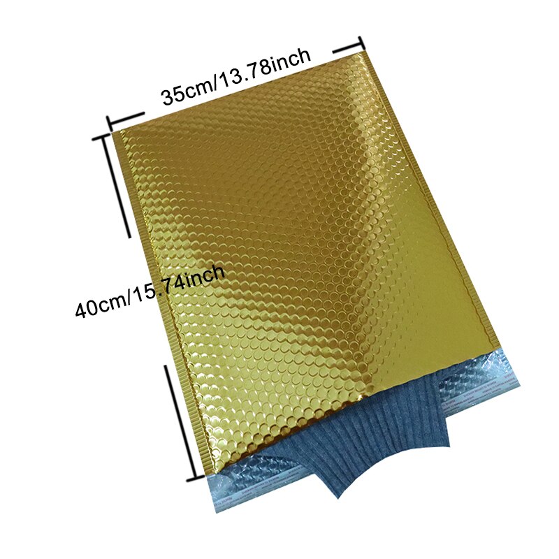 10PCS Metallic Bubble Mailer Envelopes Padded Mailing Bag Self Sealing Foam Foil Courier Bag Waterproof Bubble Bags