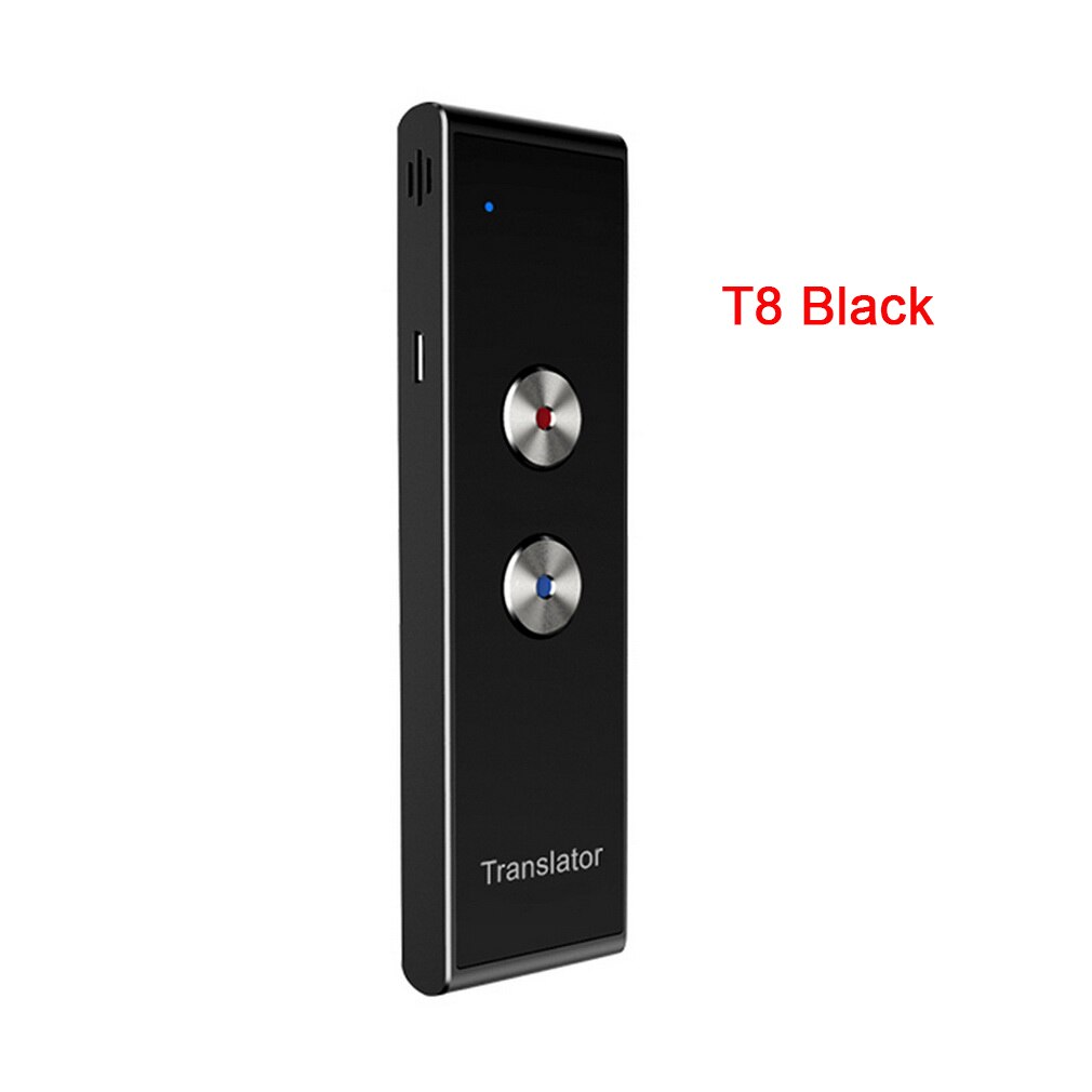 T8 Draagbare Smart Voice Vertaler Real Time Multi-Taal Toespraak Interactieve Vertaler 3 In 1 Voice Tekst Bluetooth Vertaler: T8  Black