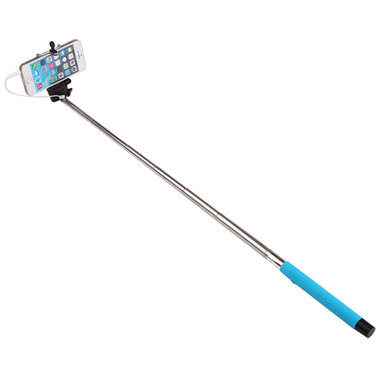 100CM Extendable Handheld Selfie Stick With Remote Shutter Button 3.5mm Cable Wired Selfie Monopod For Android IOS Phone GV99