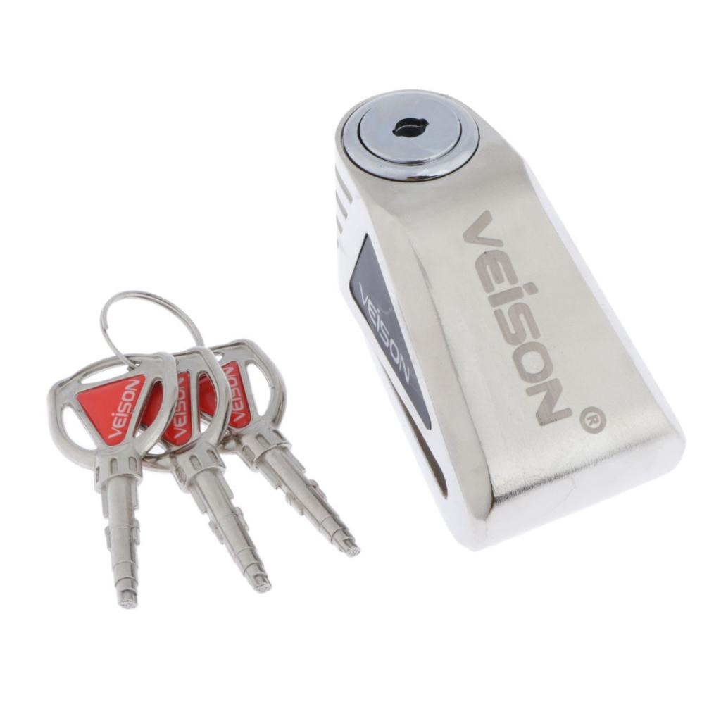 3 Keylock Motorcycle Latches - Brake Disc Lock With Dx9 Alarm Function For 6mm Diameter Lock Pin