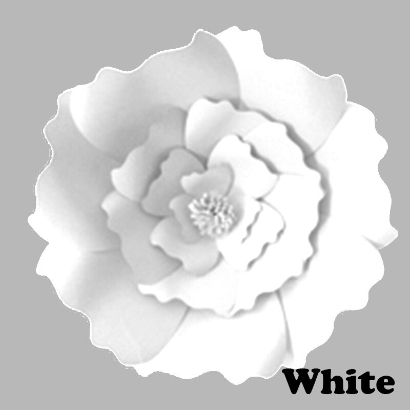 Baby shower 30cm vägg bakgrund blommor papper blommor bröllop dekoration diy konstgjord blomma ros papper hantverk bröllop blomma: 30cm vita 2
