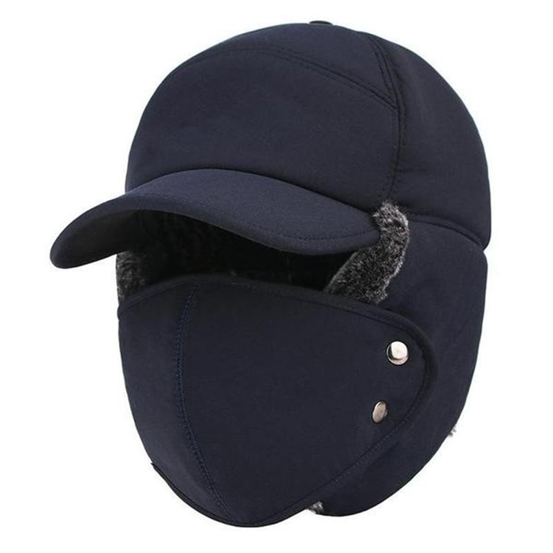 Chapka En Cuir Véritable Avec Oreillettes Fourrure – Bonnet Trappeur Hiver Homme Femme – Chapeau Chaud Anti-Vent Ski, Randonnée, Neige