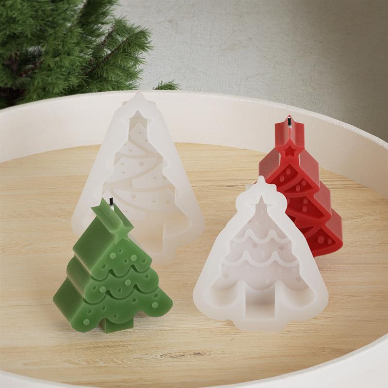 Albero di Natale Pupazzo di neve Alce Stampi per candele silicone Fai da te fatto a mano Cottura Aromaterapia Candela Stampo in resina Decorazione domestica di Natale