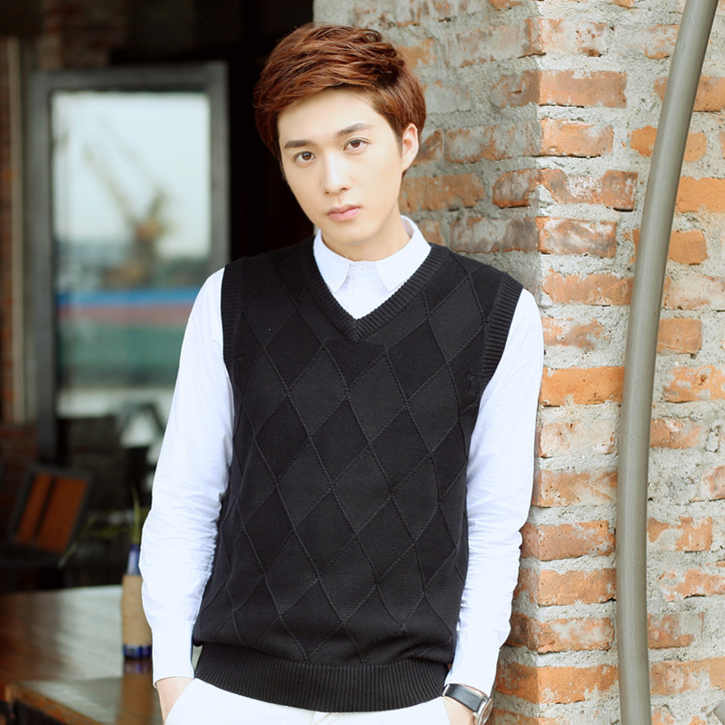 Pull en cachemire doux sans manches pour homme, Style de , décontracté, Slim, en laine extensible