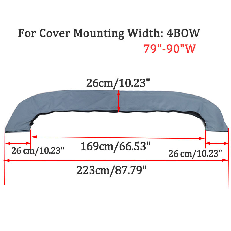 4 BOW Bimini Top Boot Cover 600D Waterproof Bimini Boat Top Boot Canopy Storage Cover Anti-UV Dust-proof Marine Accessories: Pink