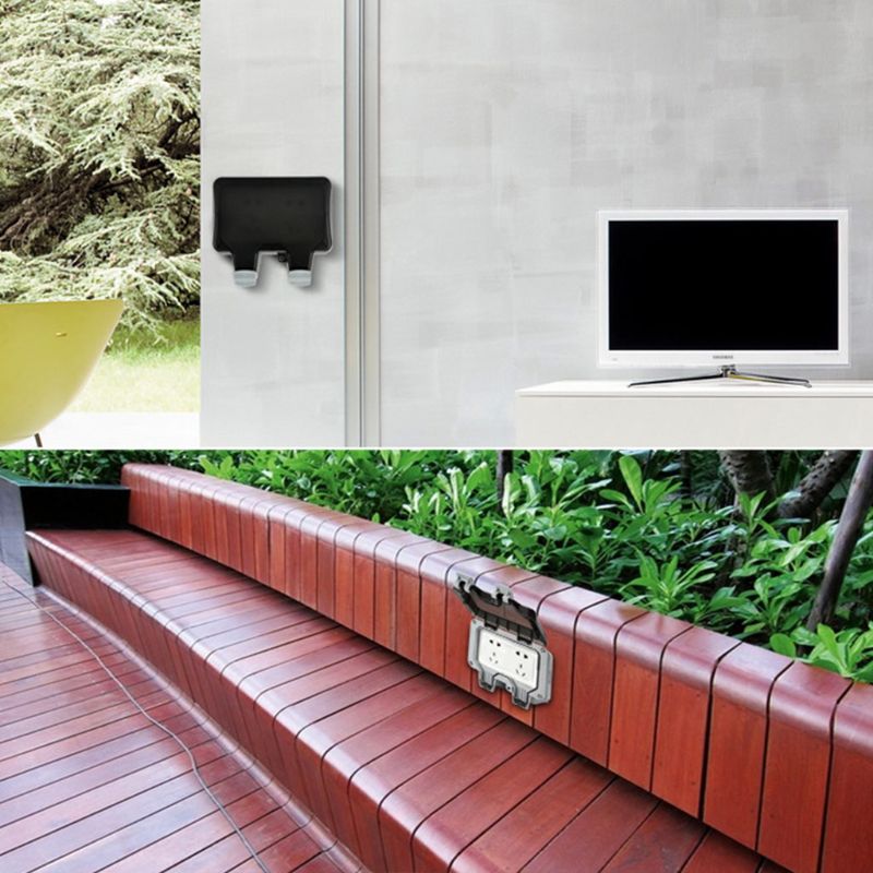 2 Gang IP66 Waterproof Outdoor Extension Lead Double Socket Six-hole 13A UK Plug