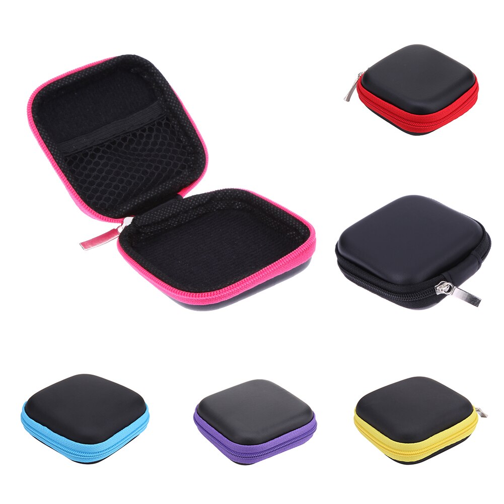 Mini rund eva-fodral hörlurar bluetooth-kompatibel hörlurskabel förvaringsbox digital laddare hörlursväska cd-fodral sd-kort