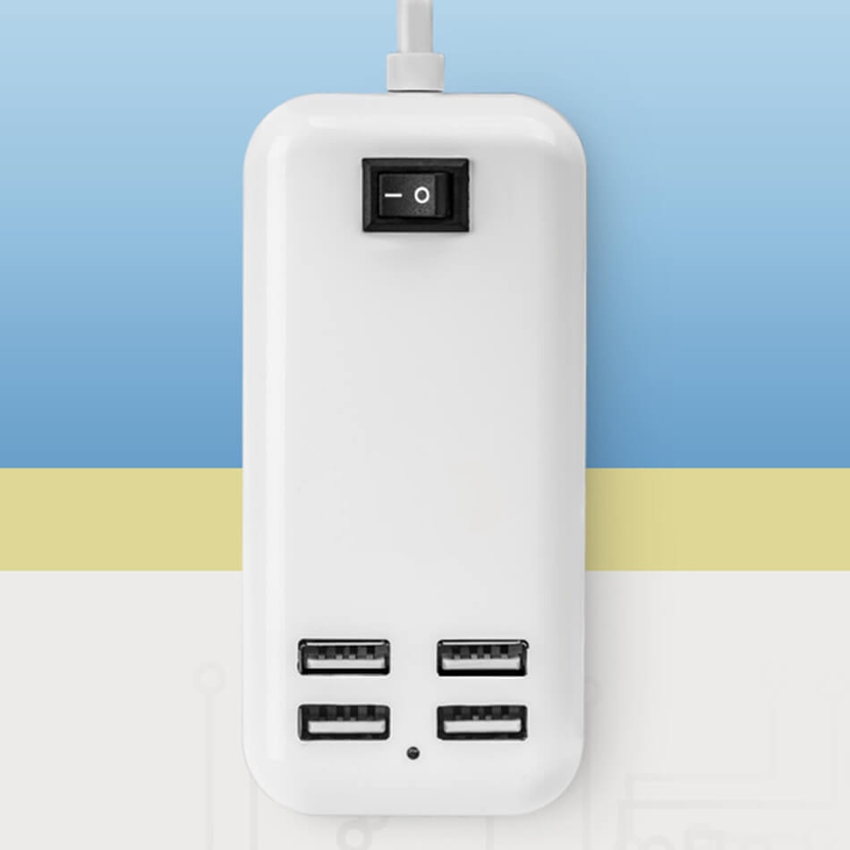 Ghaok 4 Port Usb Charger Mini Smart Opladen Dock Station 5V2. 1A * 4 Max Output 15W Desktop Charger Voor Smart Phone Pad Opladen