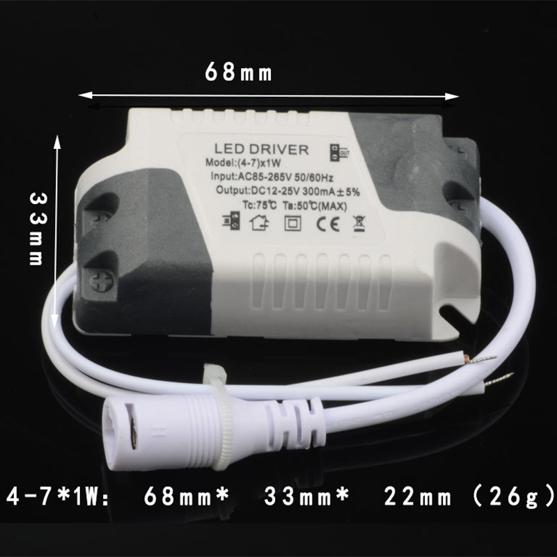 Led Driver Adapter 3W 8W 12V 300mA Voeding Verlichting Transformator Led Panel Light Plafondlamp Downlight 3-Jaar Garantie: 4-7 W