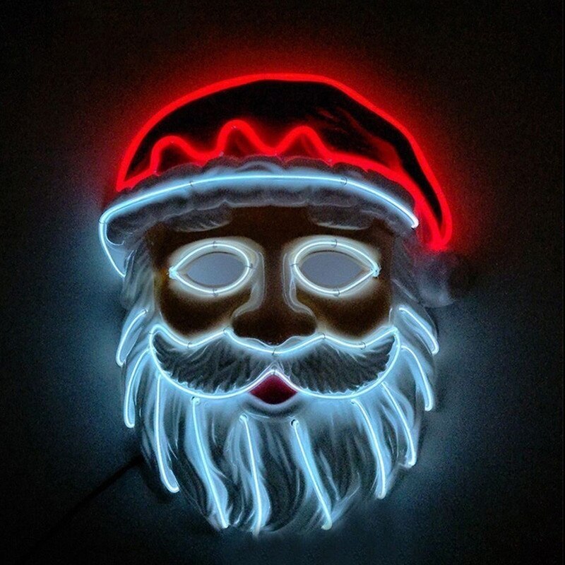 Santa Claus Led Mask Christmas Party Glowing Cold Light Role Playing Party Decoration