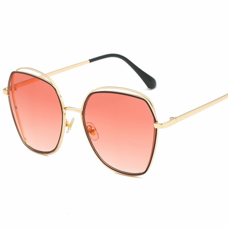 Vlinder zonnebril voor heren en dames van metaal met dubbel montuur, holle persoonlijkheid, trend, straatfotografie,  uv400 zonnebrillen: Rood