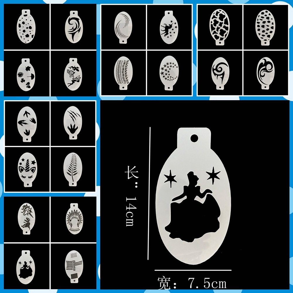 Plantillas profesionales de pintura facial, plantillas de pintura corporal reutilizables para adultos y niños, plantillas de uso fácil para fiestas, suministros de maquillaje