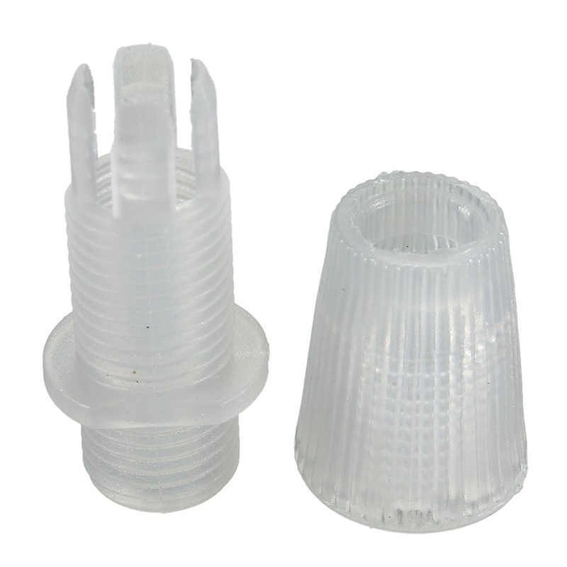 10pcs Strain Relief Piece Pendant Light Lamp Bases Socket Cloth Wire Threaded Cord Grip: Ivory