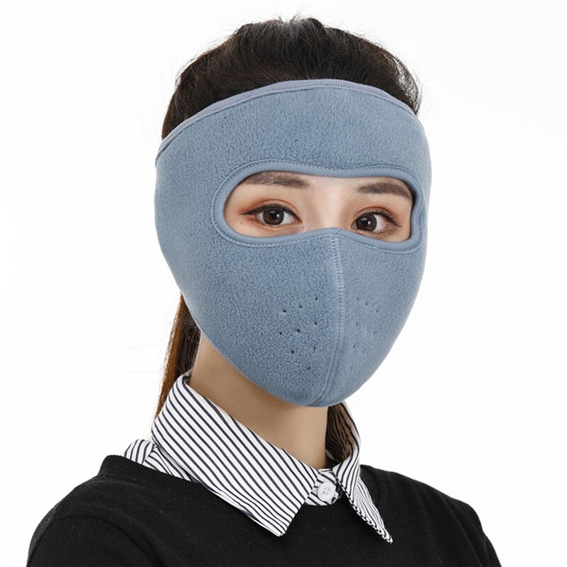Máscara de Ciclismo de otoño e invierno, orejeras gruesas con calefacción, protección de orejas integrada, cálida, a prueba de polvo, para ciclismo al aire libre: blue