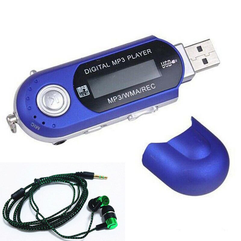 USB MP3 Muziekspeler Digitale Lcd-scherm Ondersteuning 32GB TF Card & FM Radio Met Microfoon Zwart Blauw mp3 Speler