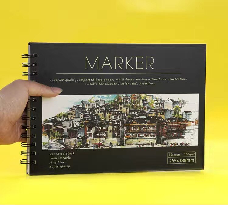 Thick Cover 16K/8K/A4 Art Marker Sketchbook 50 Sheet Blank Painting Drawing Graffiti Paper Sketch Pad Supplies School Stationery: 16K / book a  style