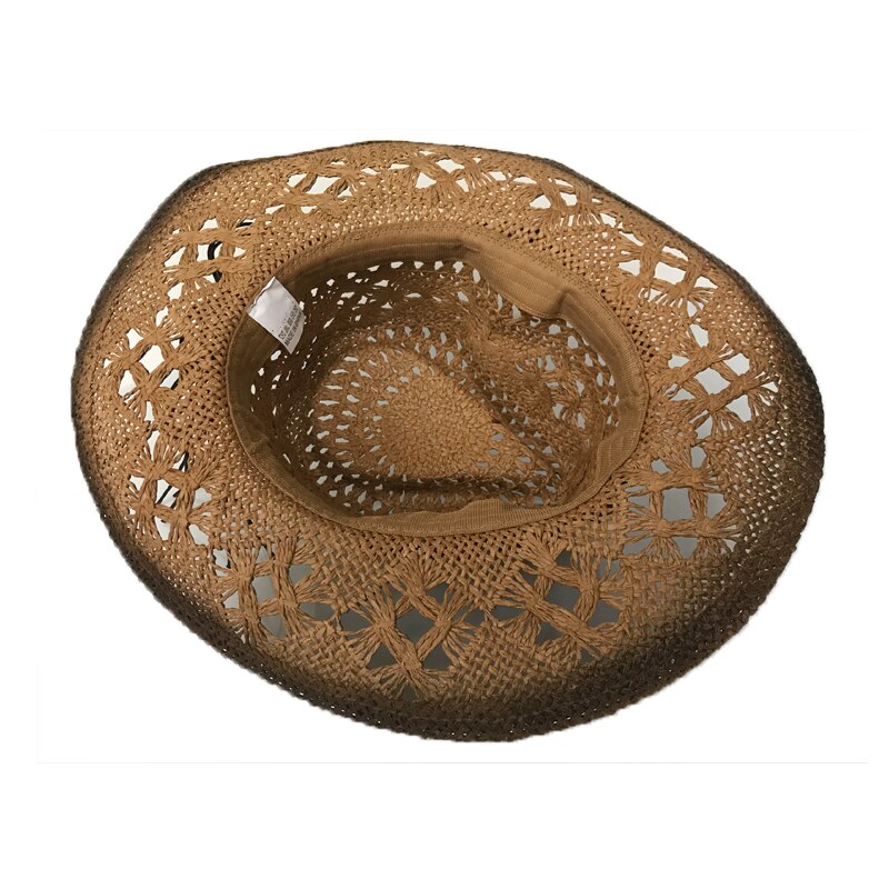 YY 3 kolory polecane kowboj czapka letnia dziurawy słomy Sunhats mężczyźni jazz czapka z ręcznie robione koraliki kobiety odpowietrzający plaży kapelusz CM19019