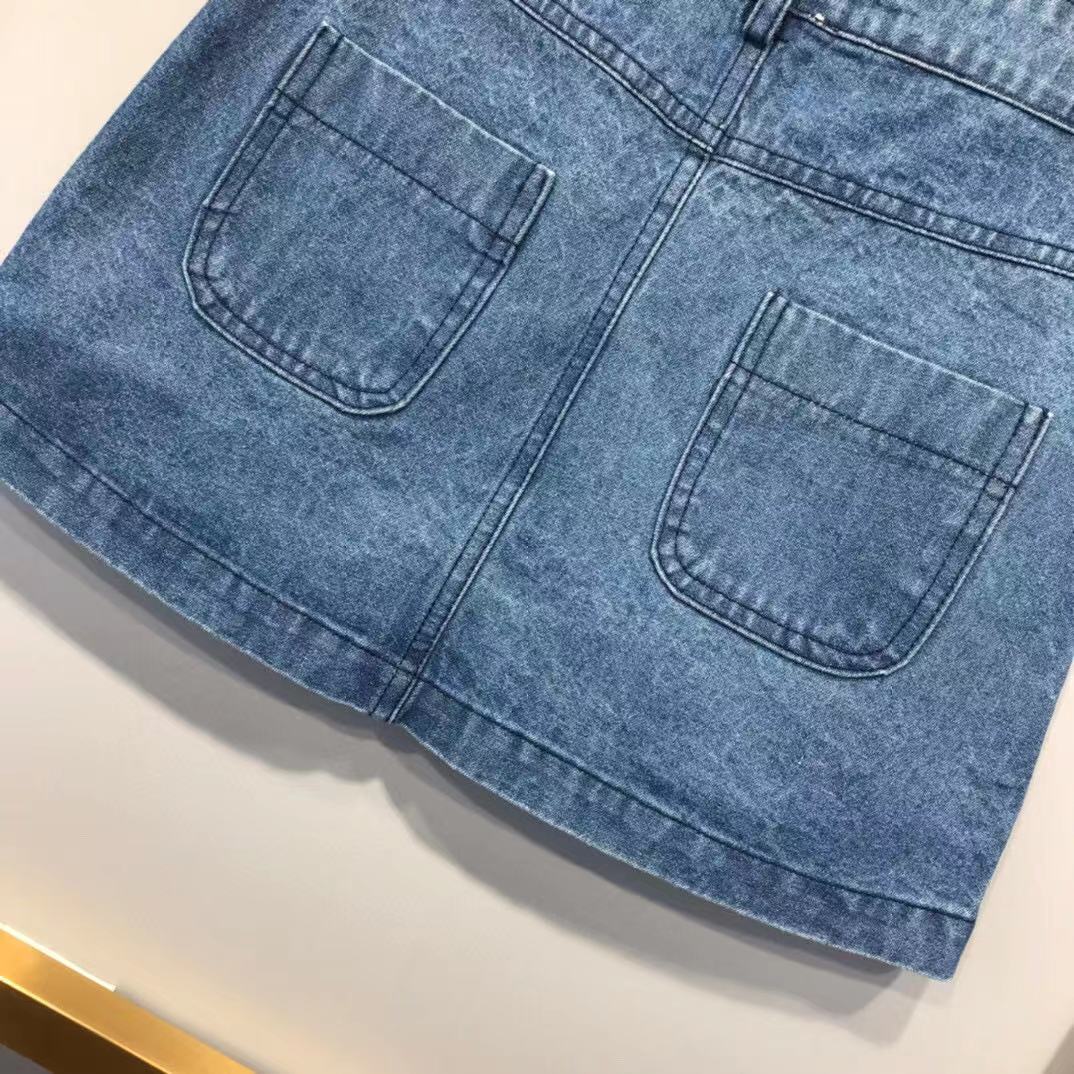 Zomer Stijl Jeans Brief Gedrukt Blauwe Rok