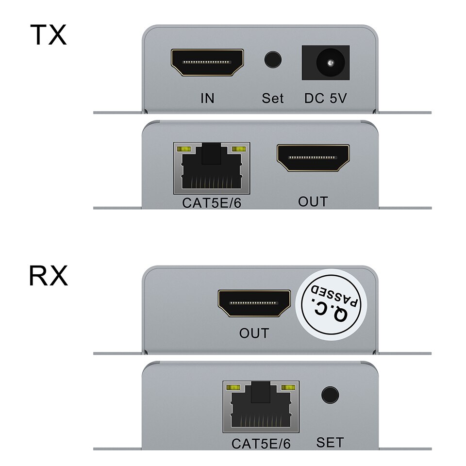 50m hdmi over ip-netværksforlænger 1080p hdmi-sender med  rj45 kat 5e kat 6 lan-extensor som hdmi-splitter understøtter poe