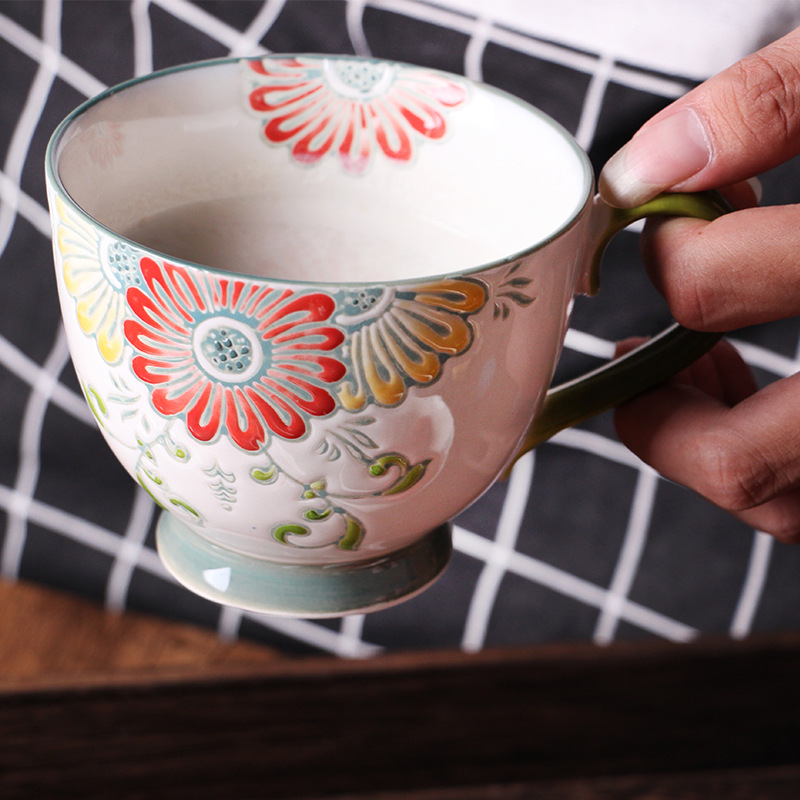 ceramic cup, ceramic soup cup with handle, pasta cup, milk cup, breakfast cup coffee cup