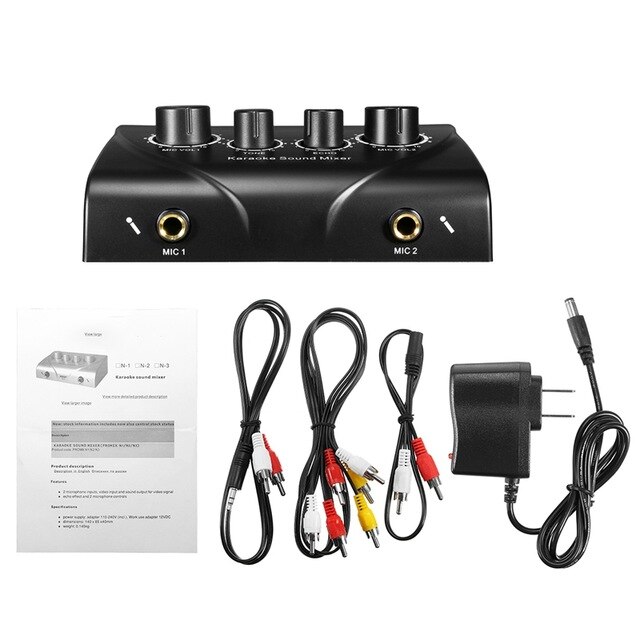 Karaoke Sound Mixer Mini Microphones Audio Mixer Amplifier Mixer Console Digital Sound Mixer Black: Default Title