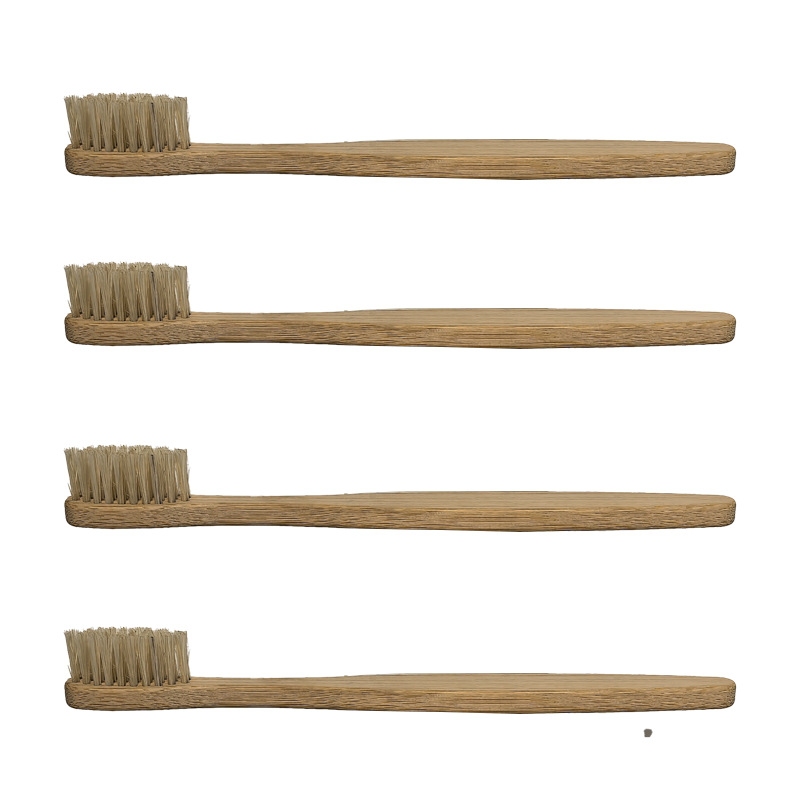 6er-Pack Bambus-Zahnbürsten, mittelgroße Wildschweinborsten, 100 % biologisch abbaubare Natur-Zahnbürste aus Holz, ohne Kunststoff,