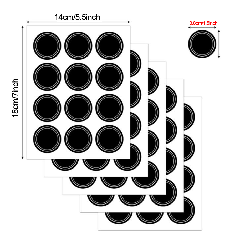 60pcs=5 Sheets Chalkboard Lables Reusable Waterproof Stickes for Containers Jars Mason Bottles Blackboard Lable Stickers