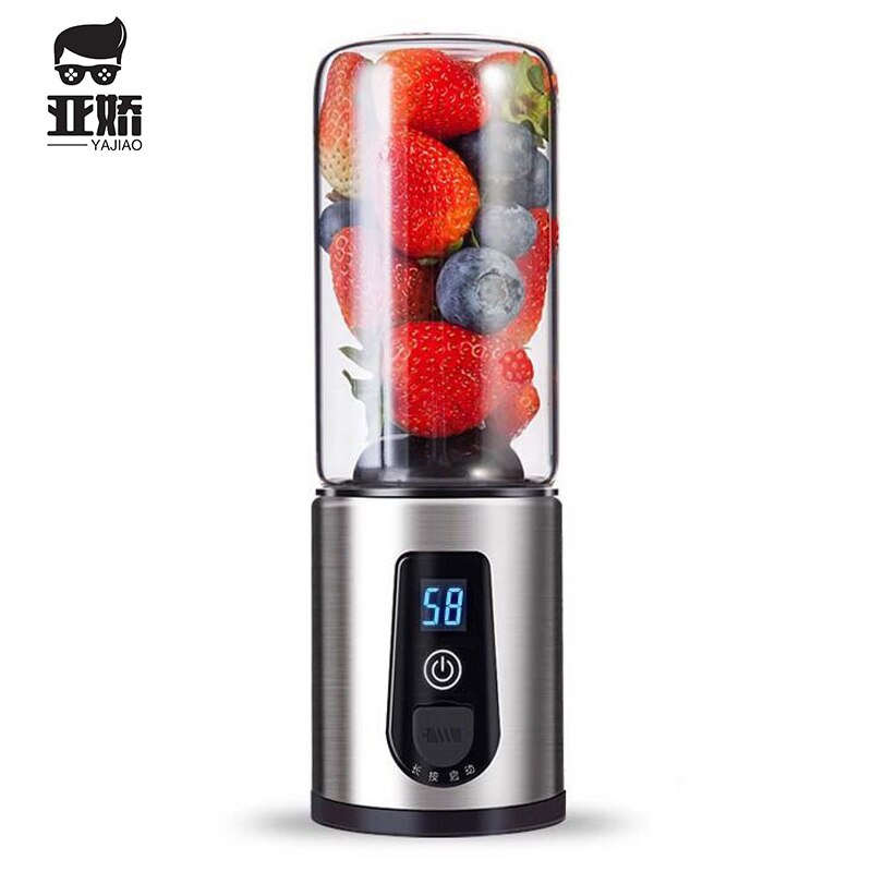 Yajiao Reizen Juicer Mixer Draagbare Sap Usb Oplaadbare Mini Blender Elektrische Huishoudelijke Juicer Multifunctionele Fruitpers