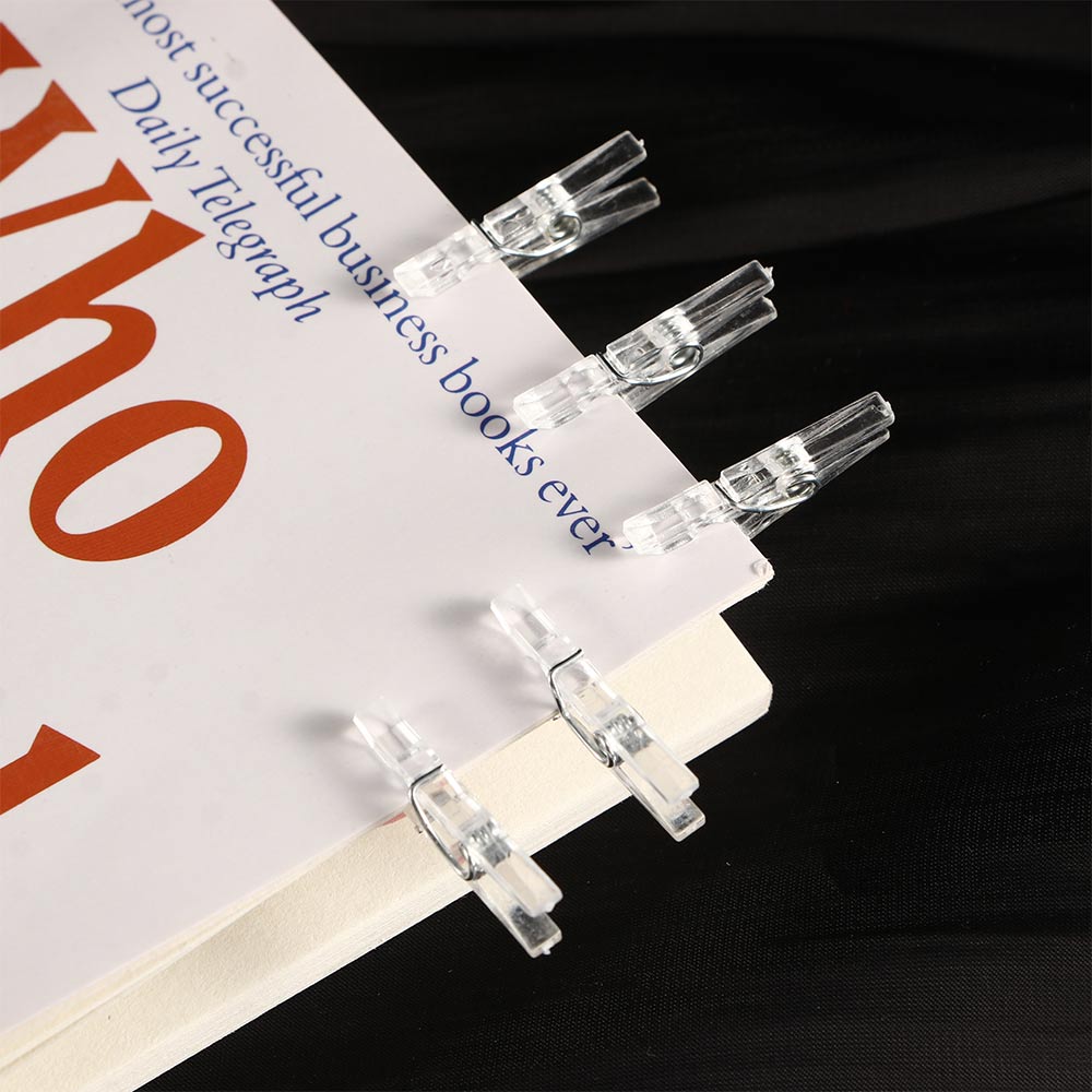 20 pcs Transparent Clips Clamps Clips Clothes Spring Hanging Plastic Clamp Line Clips Clothespins for Photos Cloth Paper