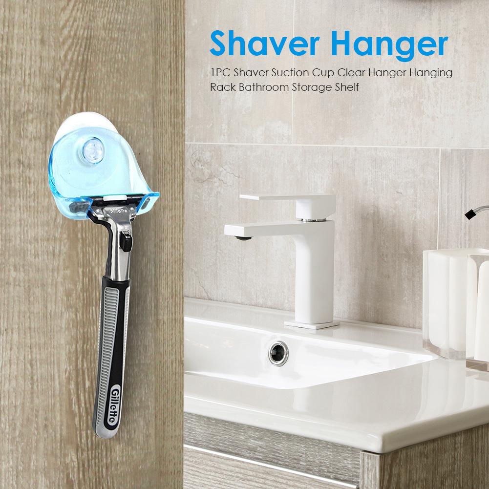 2 Suction Cups Men's razor Holder Transparent Rack Bathroom Storage Rack Wall Hook Hook Suction Cup No Trace