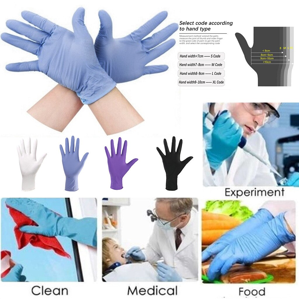 35@ Black Blue Disposable Latex Gloves Rubber Comfortable Disposable Nitrile Gloves Exam Gloves Disposable Protective Glove