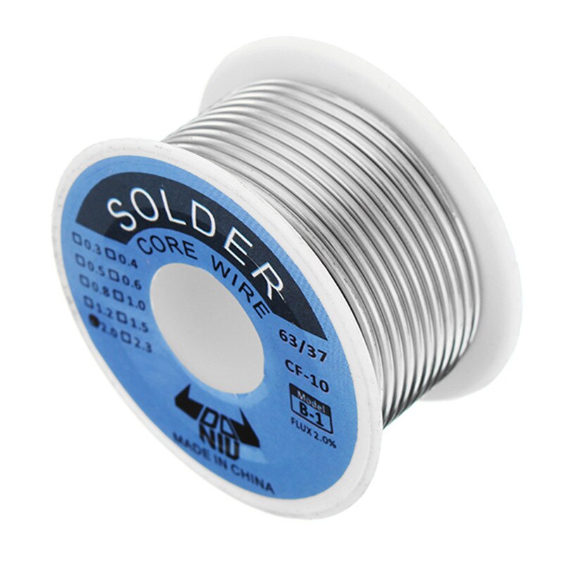 DANIU-carrete de soldadura de hierro de plomo de estaño, 100g, colofonia Core 63/37-2mm 0,5, carrete de alambre de soldadura, 2%/0,5/0,6/2mm