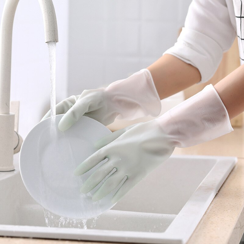 Gradient Color Dishwashing Gloves Thin Section Housework Clean And Durable Kitchen Laundry Waterproof Latex Gloves Cleaning Tool